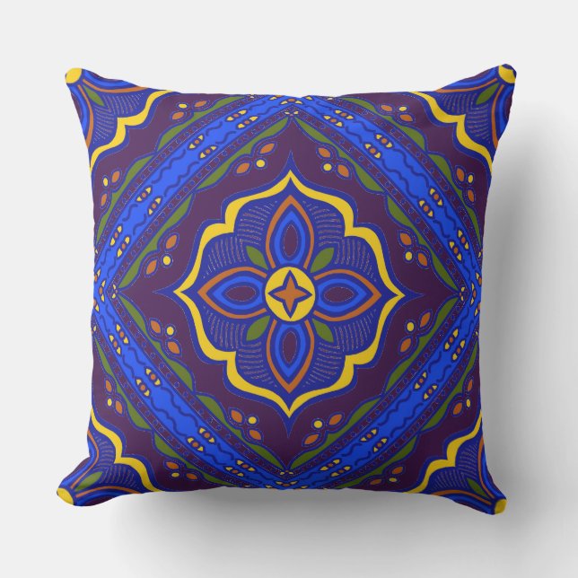 Talavera Tile Outdoor Pillow (Front)