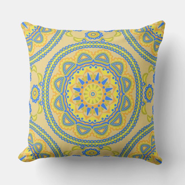 Talavera Tile Outdoor Pillow (Front)
