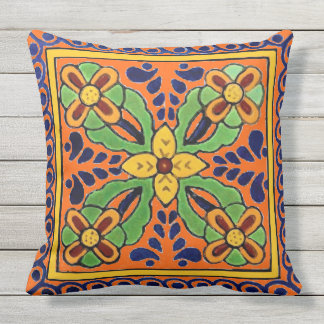 Talavera Tile Outdoor Pillow