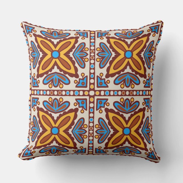 Talavera Tile Outdoor Pillow (Front)