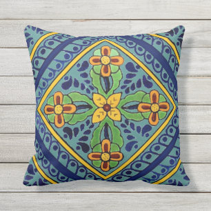 Talavera Tile Outdoor Pillow