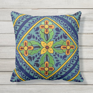 Talavera Tile Outdoor Pillow