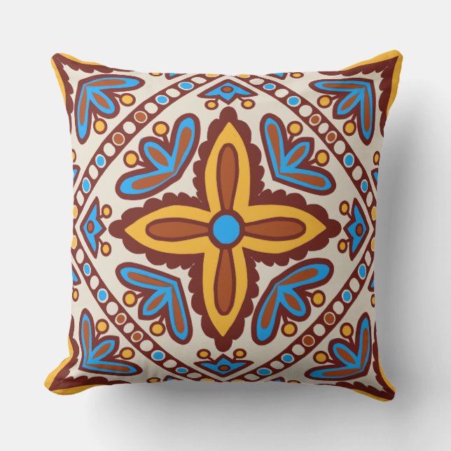 Talavera Tile Outdoor Pillow (Front)