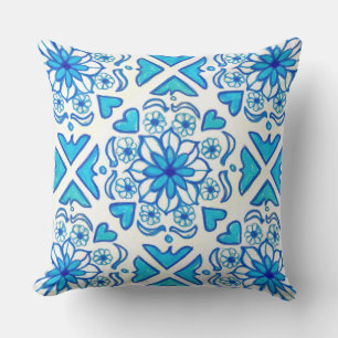 Talavera Tile Outdoor Pillow