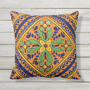 Talavera Tile Outdoor Pillow
