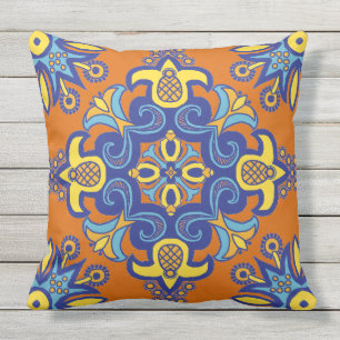 Talavera Tile Outdoor Pillow