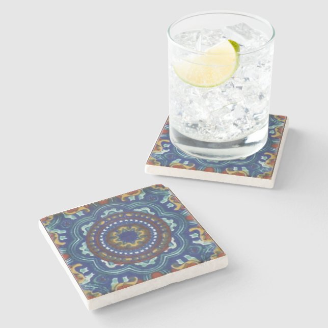 Talavera Tile Style Stone Coaster (Side)