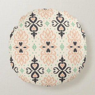 Talavera tiles, Mediterranean ornamental design. Round Pillow