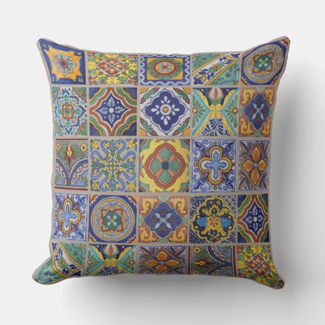 Talavera Tiles Outdoor Pillow (Front)