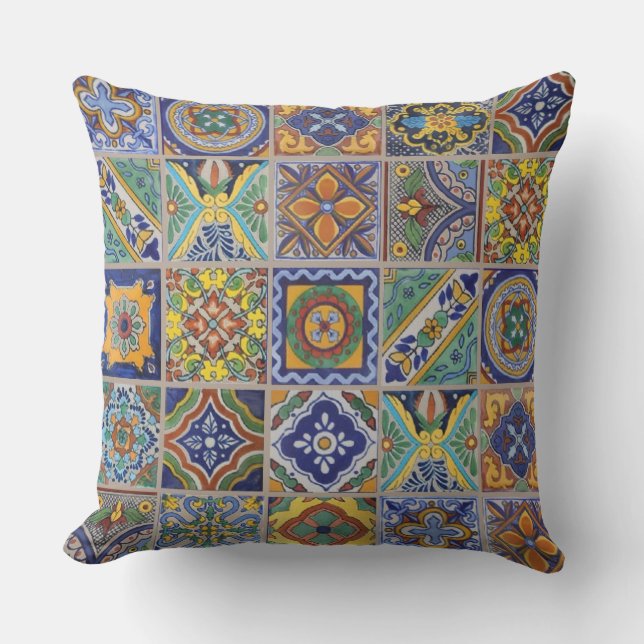 Talavera Tiles Outdoor Pillow (Front)