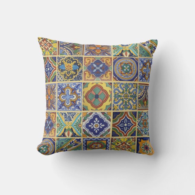 Talavera Tiles Outdoor Pillow (Front)
