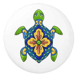 Talavera Turtle Ceramic Drawer Knob