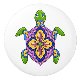 Talavera Turtle Ceramic Drawer Knob