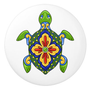 Talavera Turtle Ceramic Drawer Knob