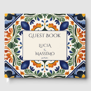 Talavera vintage Mexican wedding personalized Guest Book