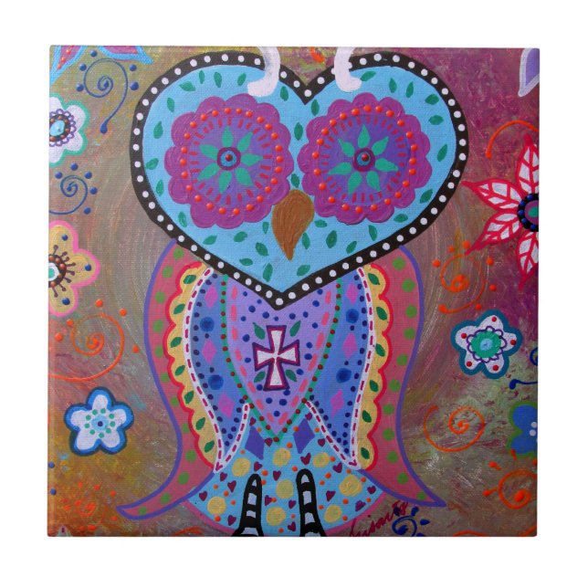 TALAVERA WISE OWL TILE (Front)