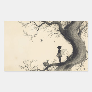  Tale–Themed Black and White Painting Images Sticker