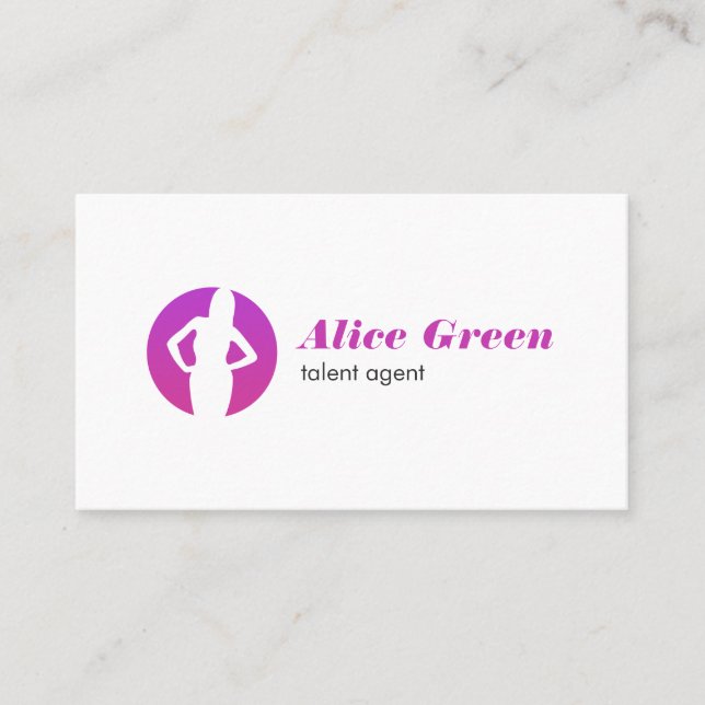 Talent Agent Logo Business Card (Front)