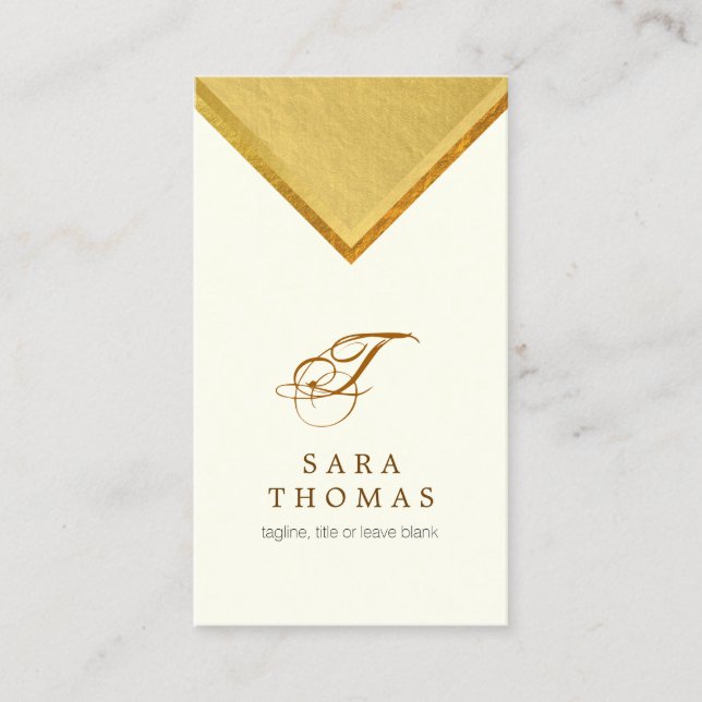 Talent Manager Entertainment Elegant Gold Point Business Card (Front)