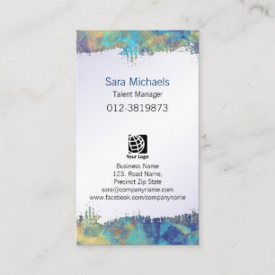 Talent Manager Entertainment Ripped Paper Abstract Business Card
