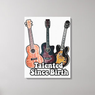 Talented since birth. vintage colorful guitar canvas print