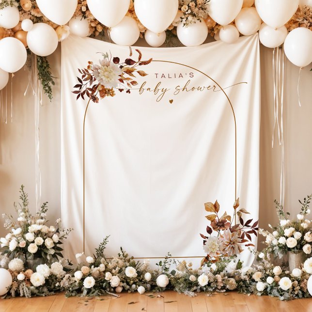 TALIA Bohemian Terracotta Arch Baby Shower Welcome Tapestry (Creator Uploaded)