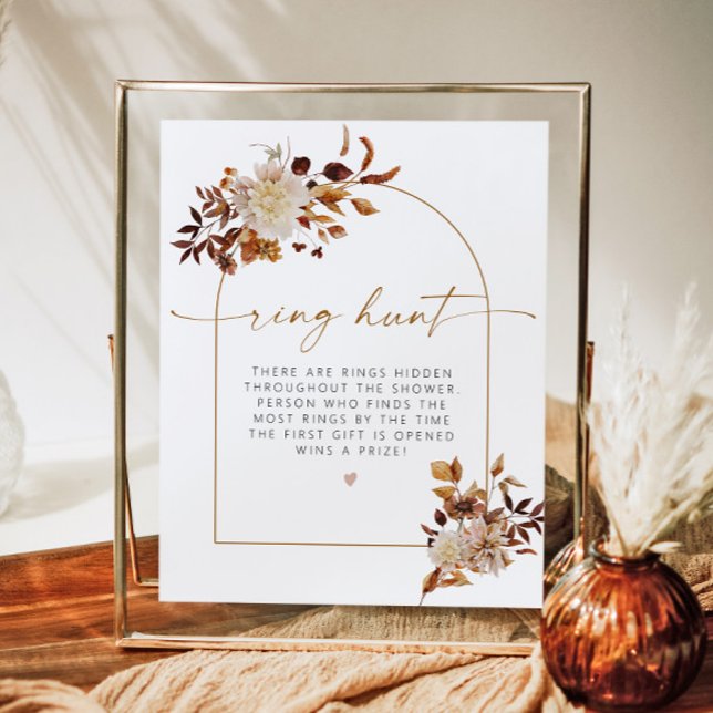 TALIA Boho Terracotta Arch Ring Hunt Bridal Shower Poster (Creator Uploaded)