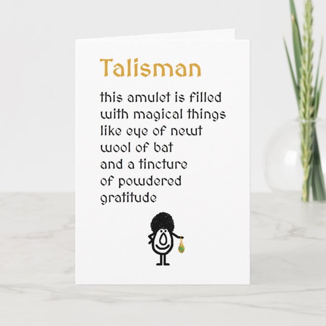 Talisman Un Poème De Merci Drôle (Devant)