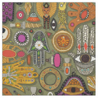 TALISMANS moss green Fabric