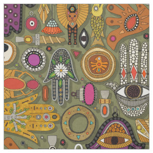 TALISMANS moss green Fabric