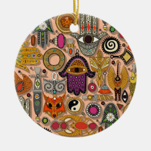 talismans peach fuzz ceramic ornament