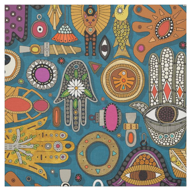 TALISMANS peacock Fabric (Swatch)