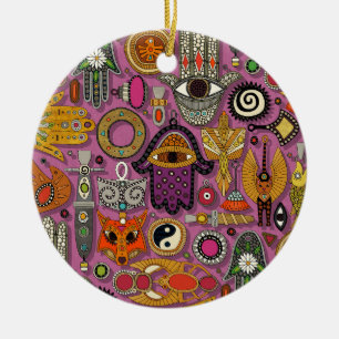 talismans peony ceramic ornament