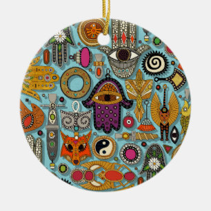 talismans pool blue ceramic ornament
