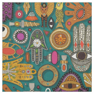 TALISMANS viridian green Fabric