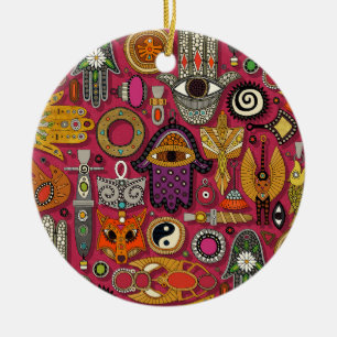 talismans viva magenta ceramic ornament