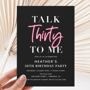 Talk 30 To Me 30th Birthday Party Invitation
