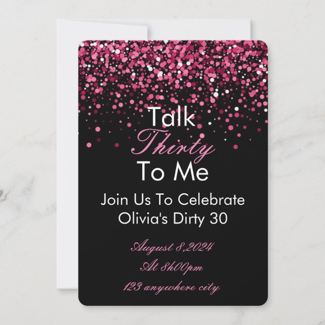 Talk 30 To Me Birthday Invitation (Front)
