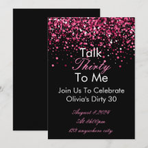 Talk 30 To Me Birthday Invitation