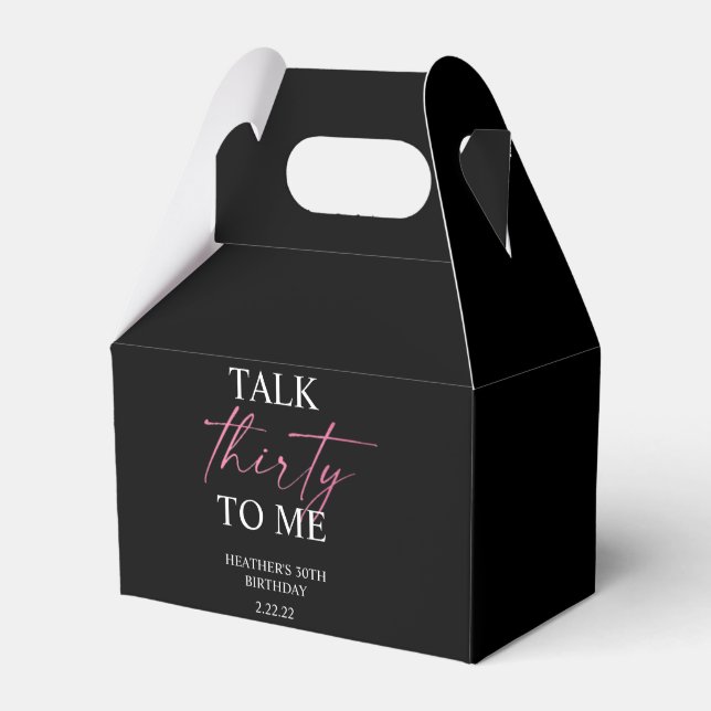 Talk 30 to Me Décor Favor Box (Front Side)