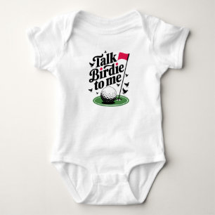 Talk Birdie to me Funny golf pun Baby Bodysuit