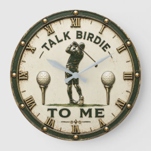 Talk Birdie to Me Golf Large Clock