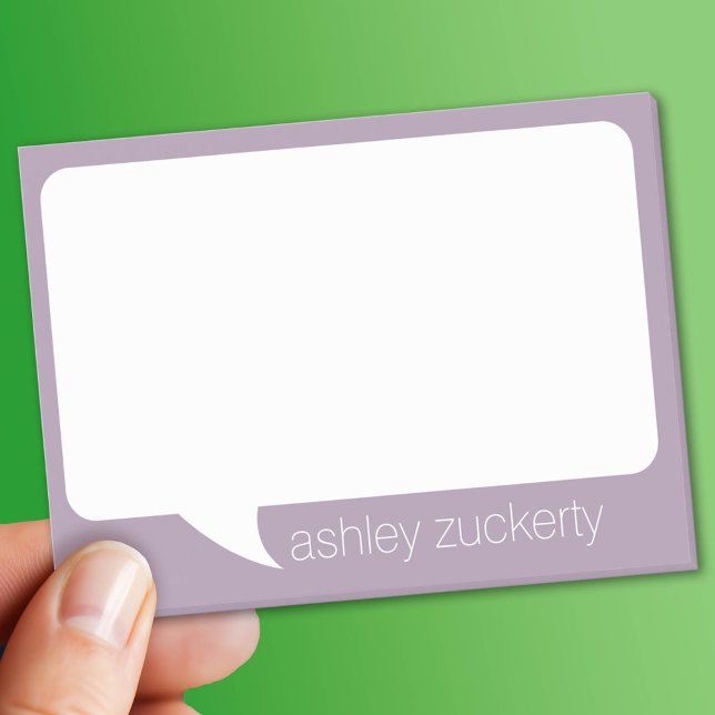 Talk Bubble Custom Name and PICK purple colour Post-it Notes (Custom Post It Note Pad)