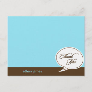 Talk Bubble Flat Merci Cartes - Bleu -