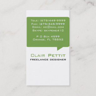 Talk Bubble Green Business Card