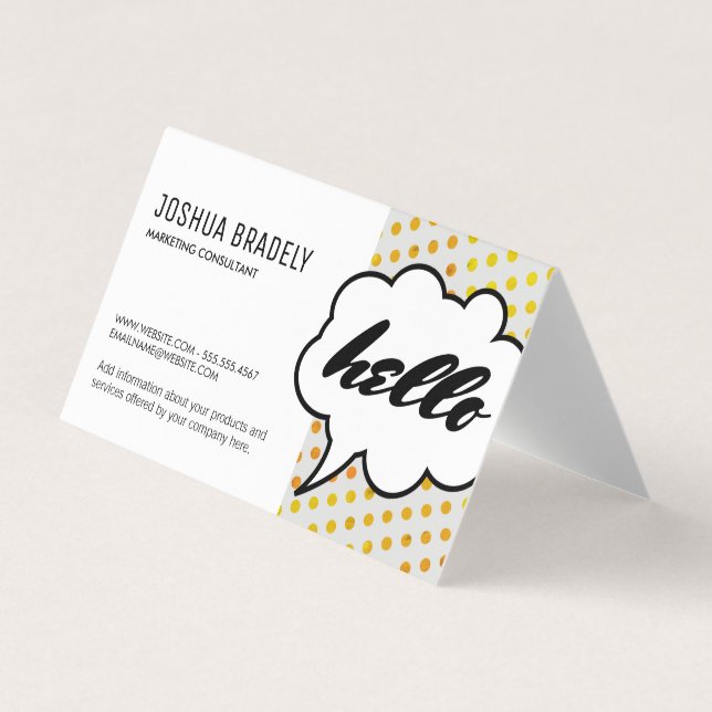 Talk Bubble II / Dot Pattern Business Card (Front)