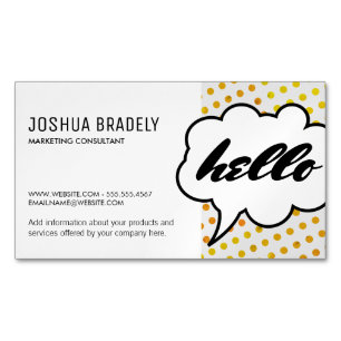 Talk Bubble II / Dot Pattern Magnetic Business Card