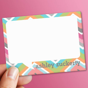 Talk Bubble Personalized Name Colourful Chevrons Post-it Notes