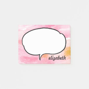 Talk Bubble Personalized Name Post-it Notes