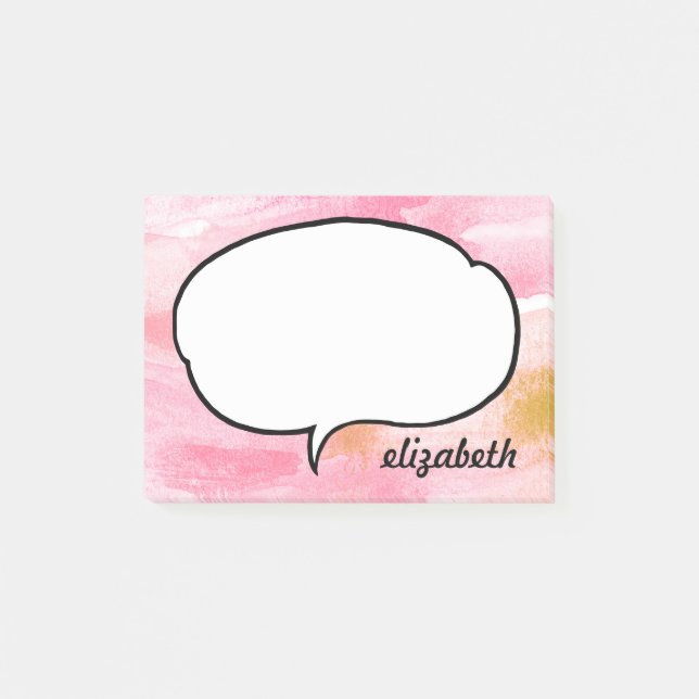 Talk Bubble Personalized Name Post-it Notes (Front)